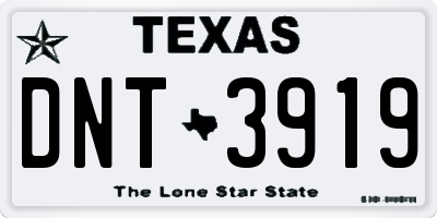 TX license plate DNT3919