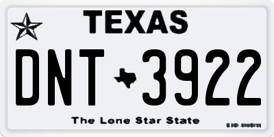 TX license plate DNT3922