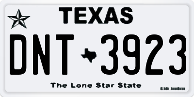 TX license plate DNT3923