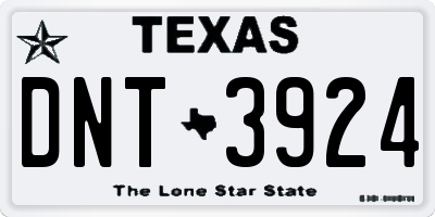 TX license plate DNT3924