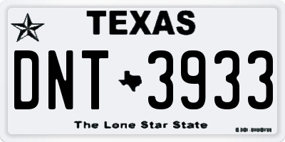 TX license plate DNT3933