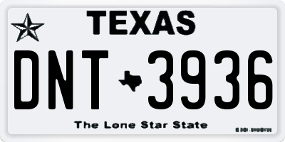 TX license plate DNT3936