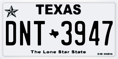 TX license plate DNT3947