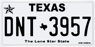 TX license plate DNT3957