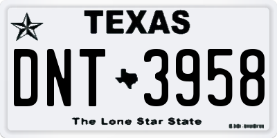 TX license plate DNT3958