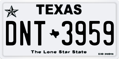 TX license plate DNT3959