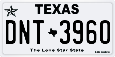TX license plate DNT3960