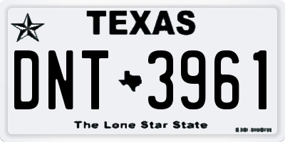 TX license plate DNT3961