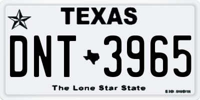 TX license plate DNT3965