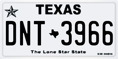 TX license plate DNT3966