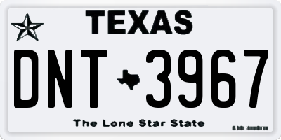 TX license plate DNT3967