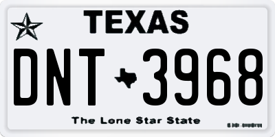 TX license plate DNT3968