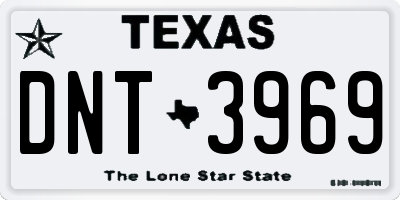 TX license plate DNT3969