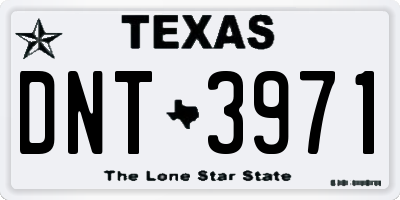 TX license plate DNT3971