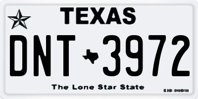 TX license plate DNT3972