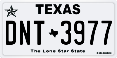 TX license plate DNT3977