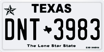 TX license plate DNT3983