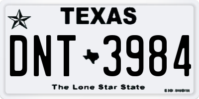 TX license plate DNT3984