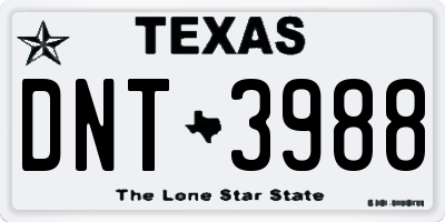 TX license plate DNT3988