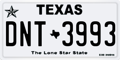 TX license plate DNT3993