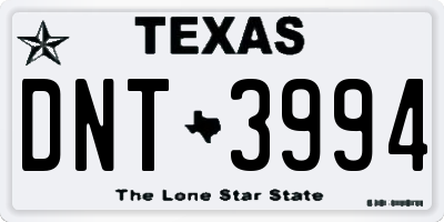 TX license plate DNT3994