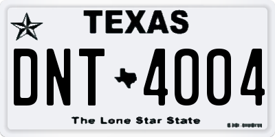 TX license plate DNT4004