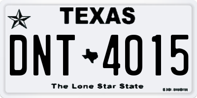 TX license plate DNT4015