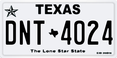 TX license plate DNT4024