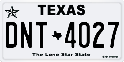 TX license plate DNT4027