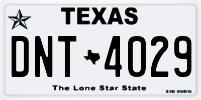 TX license plate DNT4029