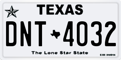 TX license plate DNT4032