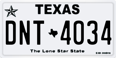 TX license plate DNT4034