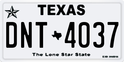 TX license plate DNT4037