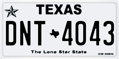 TX license plate DNT4043