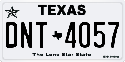 TX license plate DNT4057