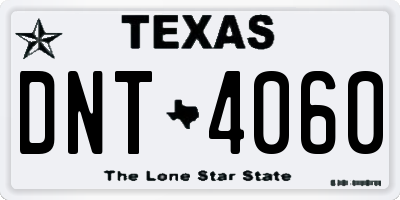 TX license plate DNT4060