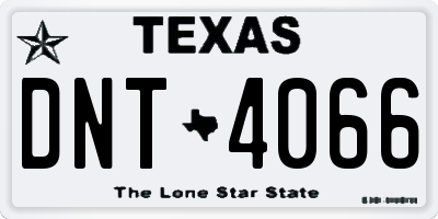 TX license plate DNT4066