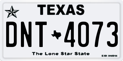 TX license plate DNT4073
