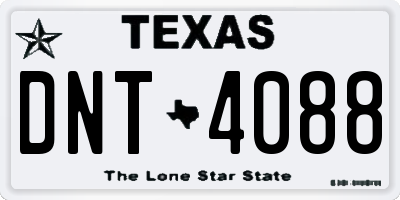 TX license plate DNT4088