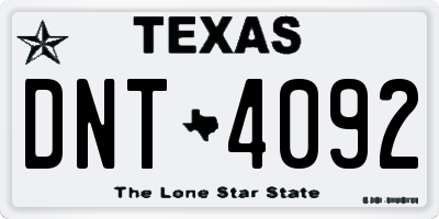 TX license plate DNT4092