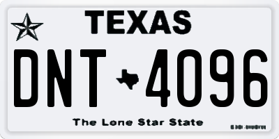 TX license plate DNT4096