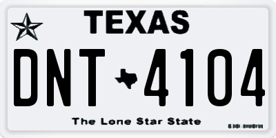 TX license plate DNT4104