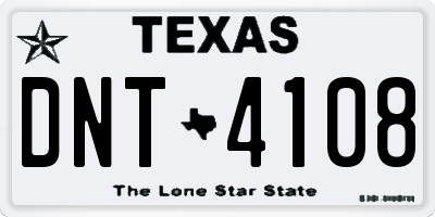 TX license plate DNT4108