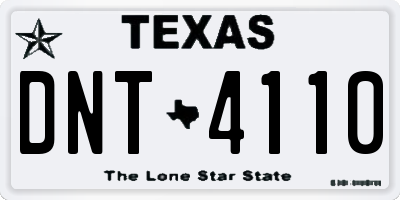 TX license plate DNT4110