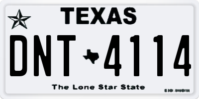 TX license plate DNT4114