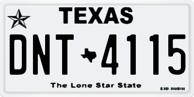 TX license plate DNT4115