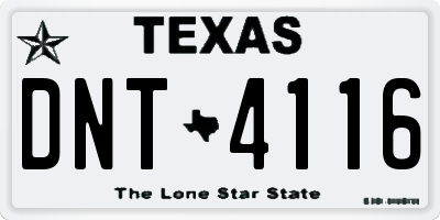 TX license plate DNT4116
