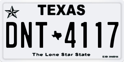 TX license plate DNT4117