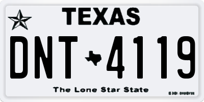 TX license plate DNT4119