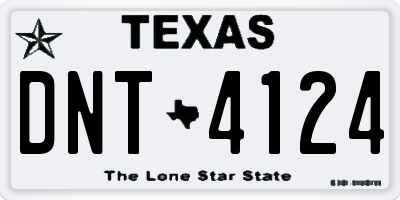 TX license plate DNT4124